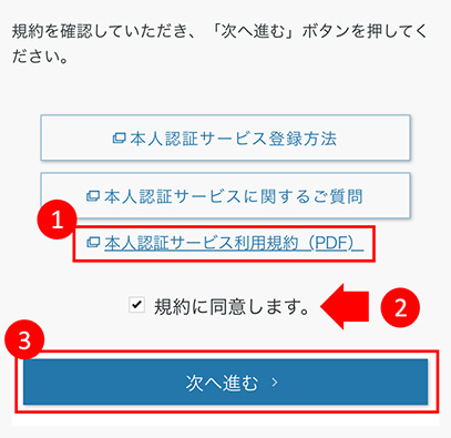 STEP8 本人認証サービス利用規約の確認
