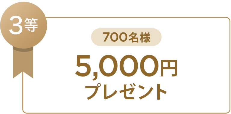 3等 700名様 5,000円プレゼント