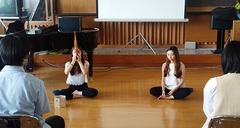 長野県立高遠高等学校芸術コースの生徒対象（雅楽）