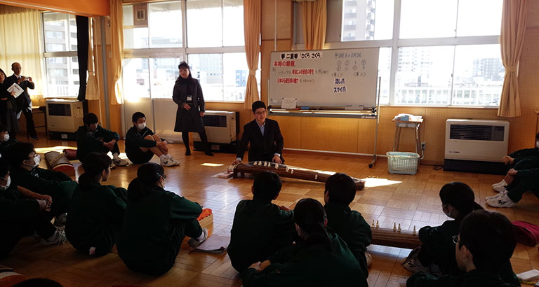 和楽器研修講座のワークショップ 2017年2月14日　郡山第二中学校