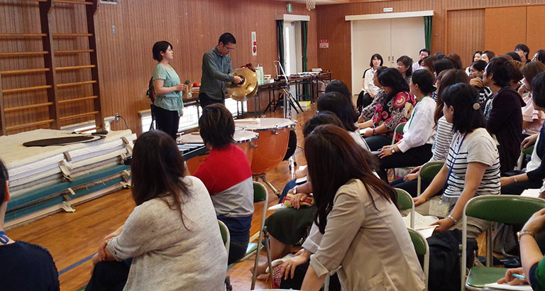 打楽器によるワークショップ＆コンサート 2017年6月14日　寝屋川市立中央小学校
