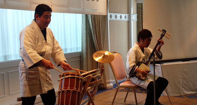 津軽三味線と邦楽囃子のコンサート。 2017年5月20日　ホテルラングウッド（日暮里）