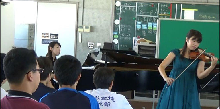 ヴァイオリンとピアノによるアウトリーチコンサート 2018年7月2日　埼玉県立熊谷高等学校