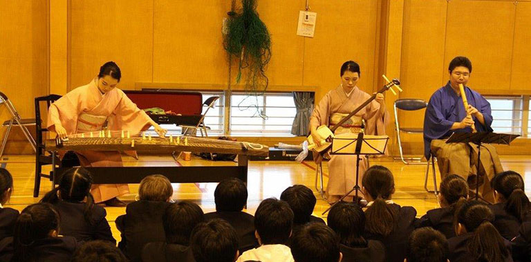 三曲合奏によるコンサート＆ワークショップ 2018年12月6日　川越市立富士見中学校