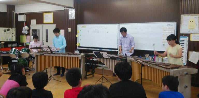 打楽器によるワークショップ＆コンサート 2018年9月25日　葛飾区立堀切小学校