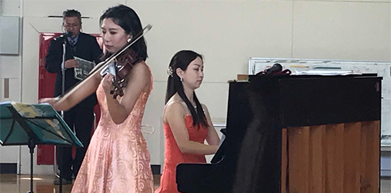 弦楽器とピアノによるアウトリーチコンサート 2019年2月15日、16日　宮城県立金成支援学校（栗原市）特別養護老人ホーム抱優館八乙女（仙台市）