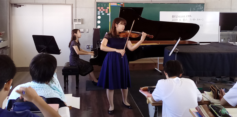 ヴァイオリンとピアノによる音楽アウトリーチ 2019年9月12日　埼玉県立熊谷高等学校