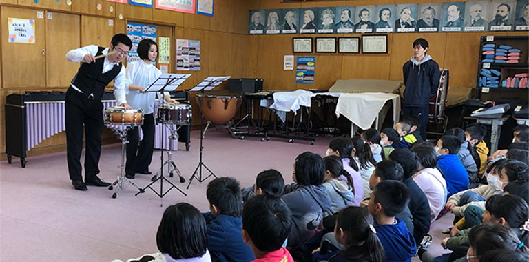 打楽器によるコンサート＆ワークショップ 2019年2月26日　千葉県鴨川市立東条小学校