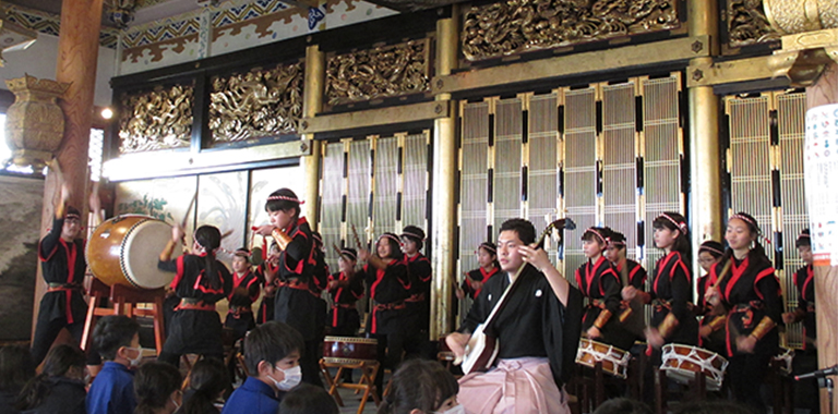 津軽三味線によるワークショップ＆コンサート 2019年1月28日、29日　高松市立牟礼南小学校、香川県立高松北中学高等学校、徳島県美馬市立三島小学校　ほか